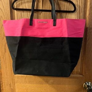 Victoria secret tote black hot pink